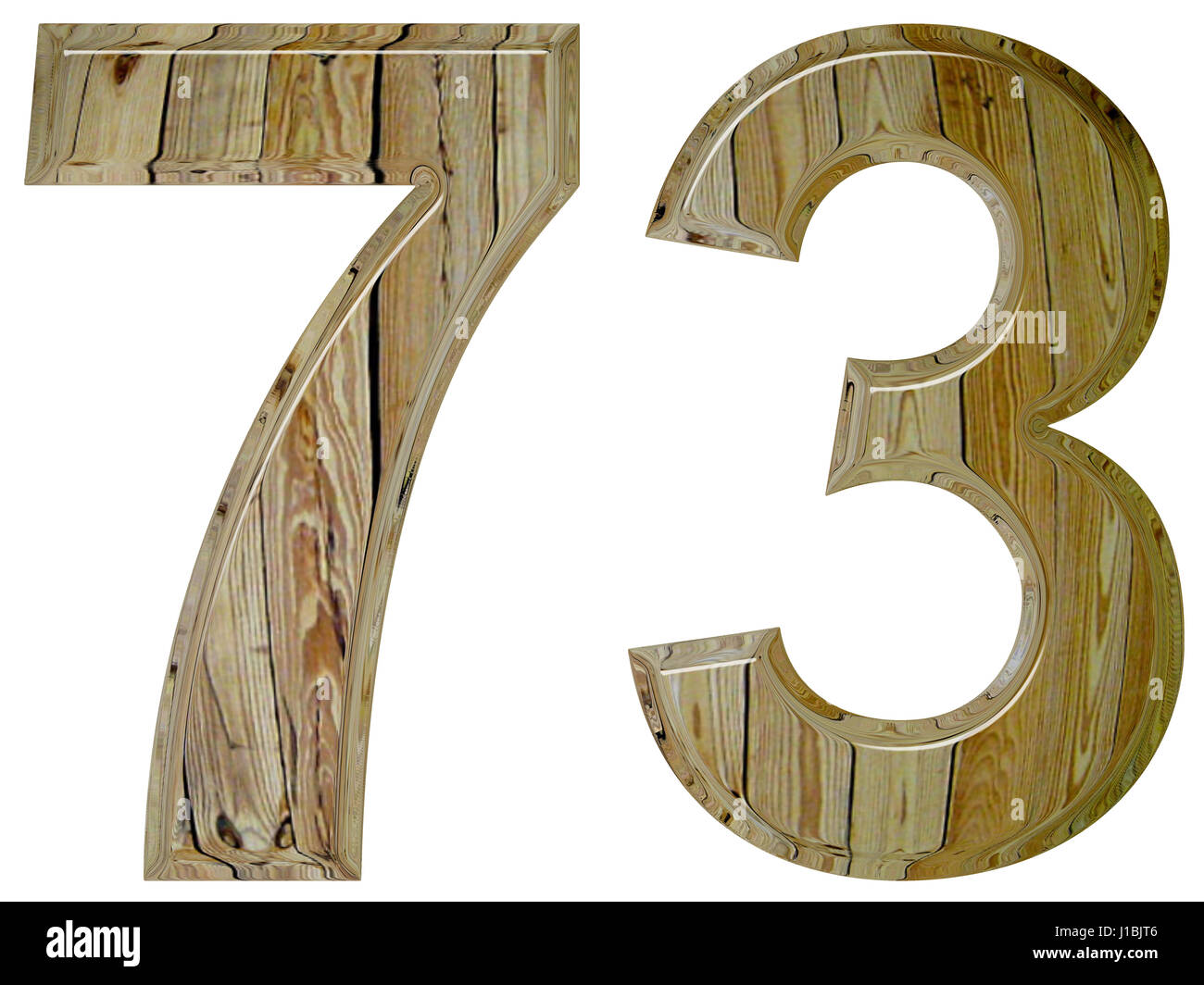 Numeral 73, seventy three, isolated on white background, 3d render ...
