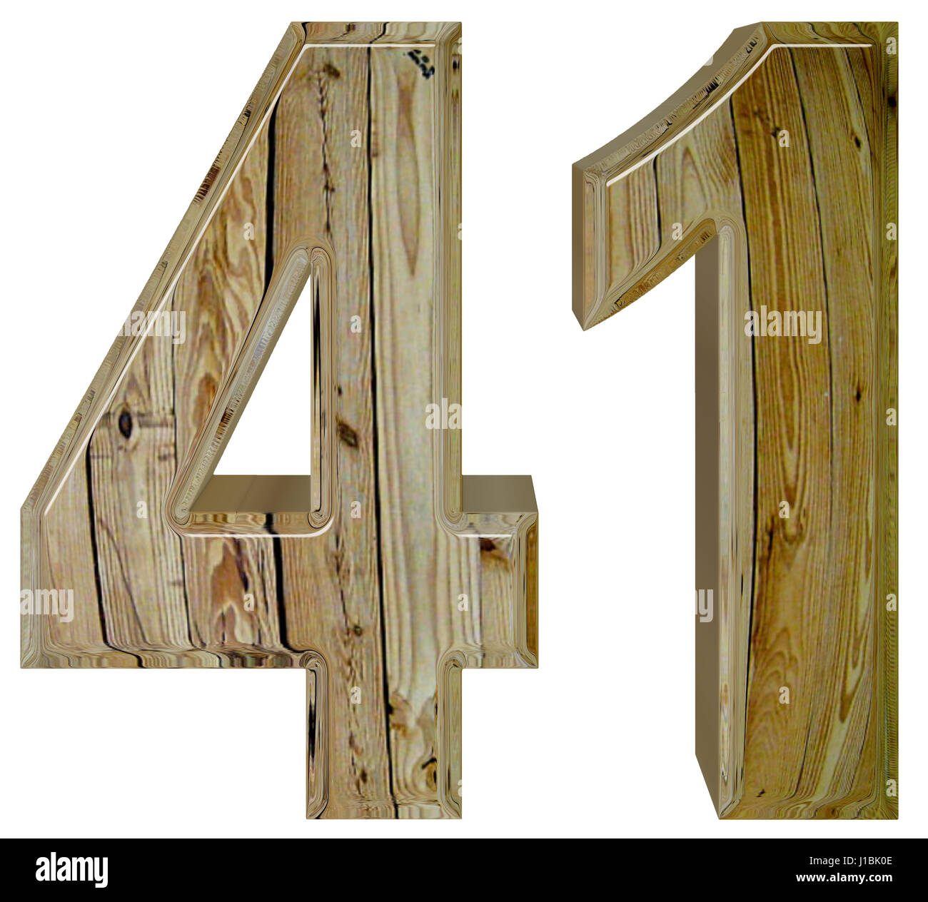 Numeral 41, forty one, isolated on white background, 3d render Stock ...