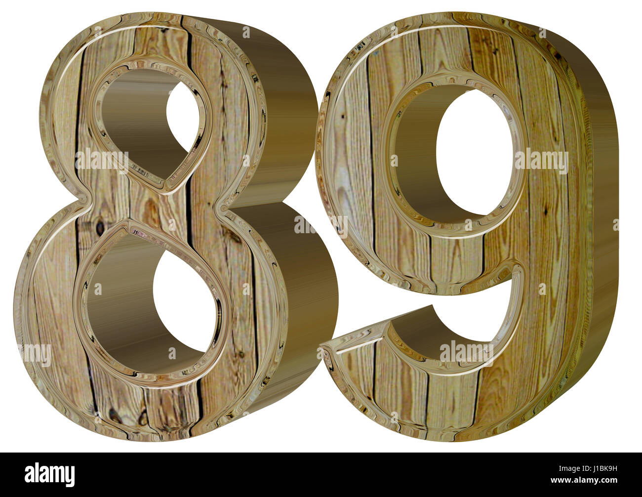 Numeral 89, eighty nine, isolated on white background, 3d render Stock ...