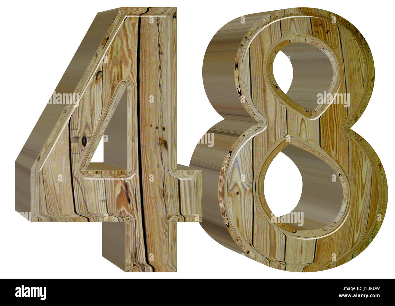 Numeral 48, forty eight, isolated on white background, 3d render Stock ...