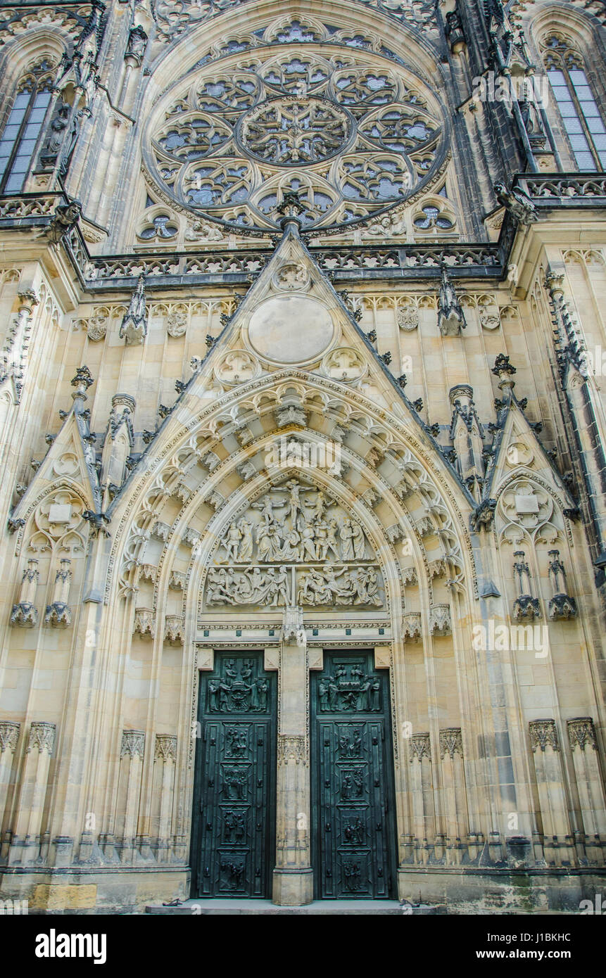The design of the Gothic cathedral was entrusted to the French architect Matthias of Arras who found the inspiration in classical French cathedrals. Stock Photo