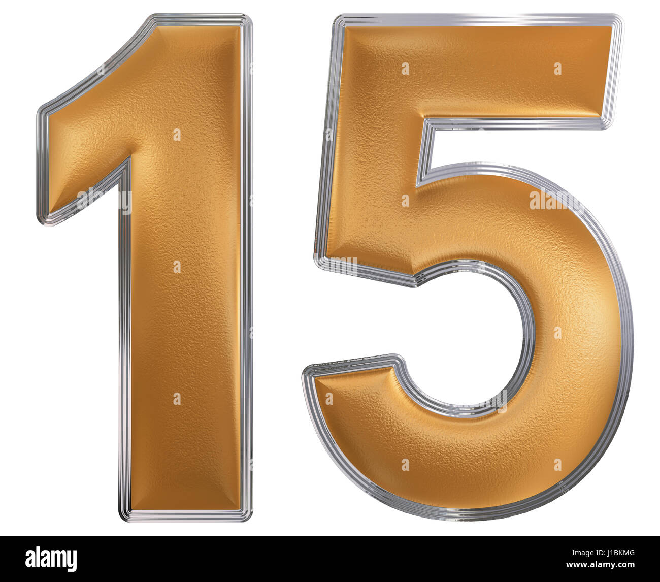 Numeral 15, fifteen, isolated on white background, 3d render Stock Photo -  Alamy