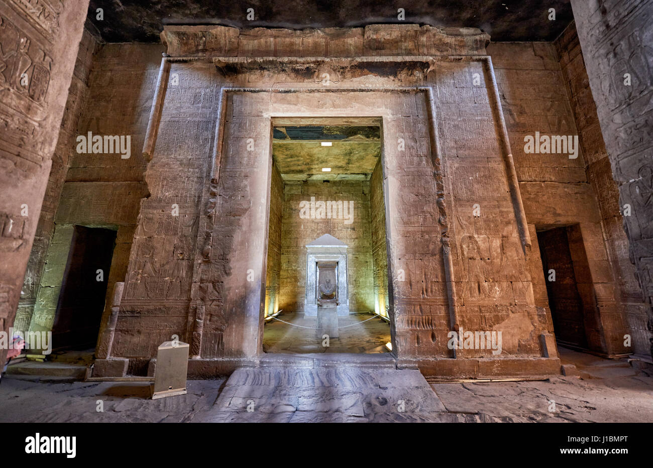 the sanctuary at the centre of the temple inside Temple of Edfu, Egypt, Africa Stock Photo