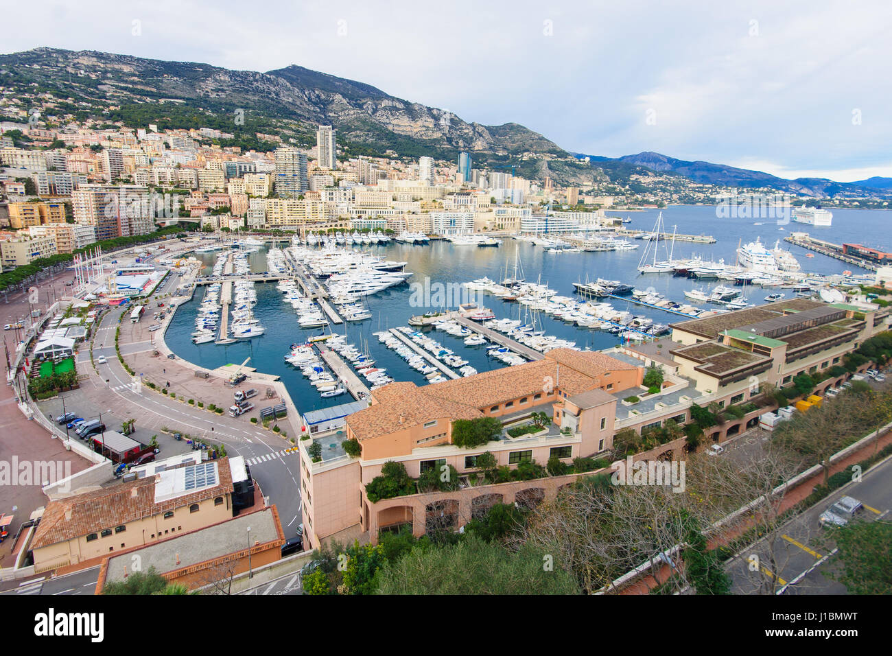 View of Monte Carlo and the Hercule (Hercules) Port, in Monaco Stock Photo