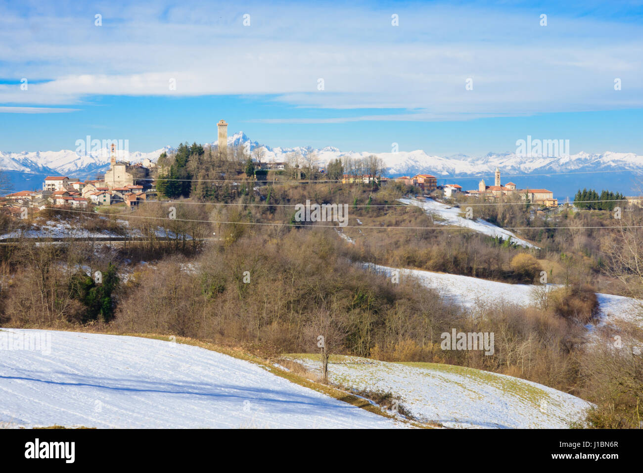 The Italian village of Murazzano. The Langhe area, Piedmont (Piemonte), Italy Stock Photo