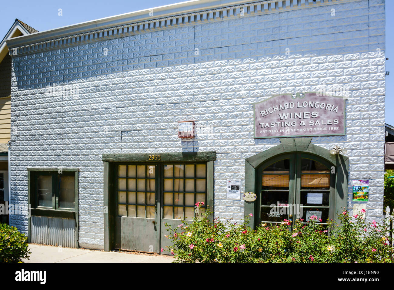 Entrance to Richard Longoria Wines Tasting & Sales headquarters charms