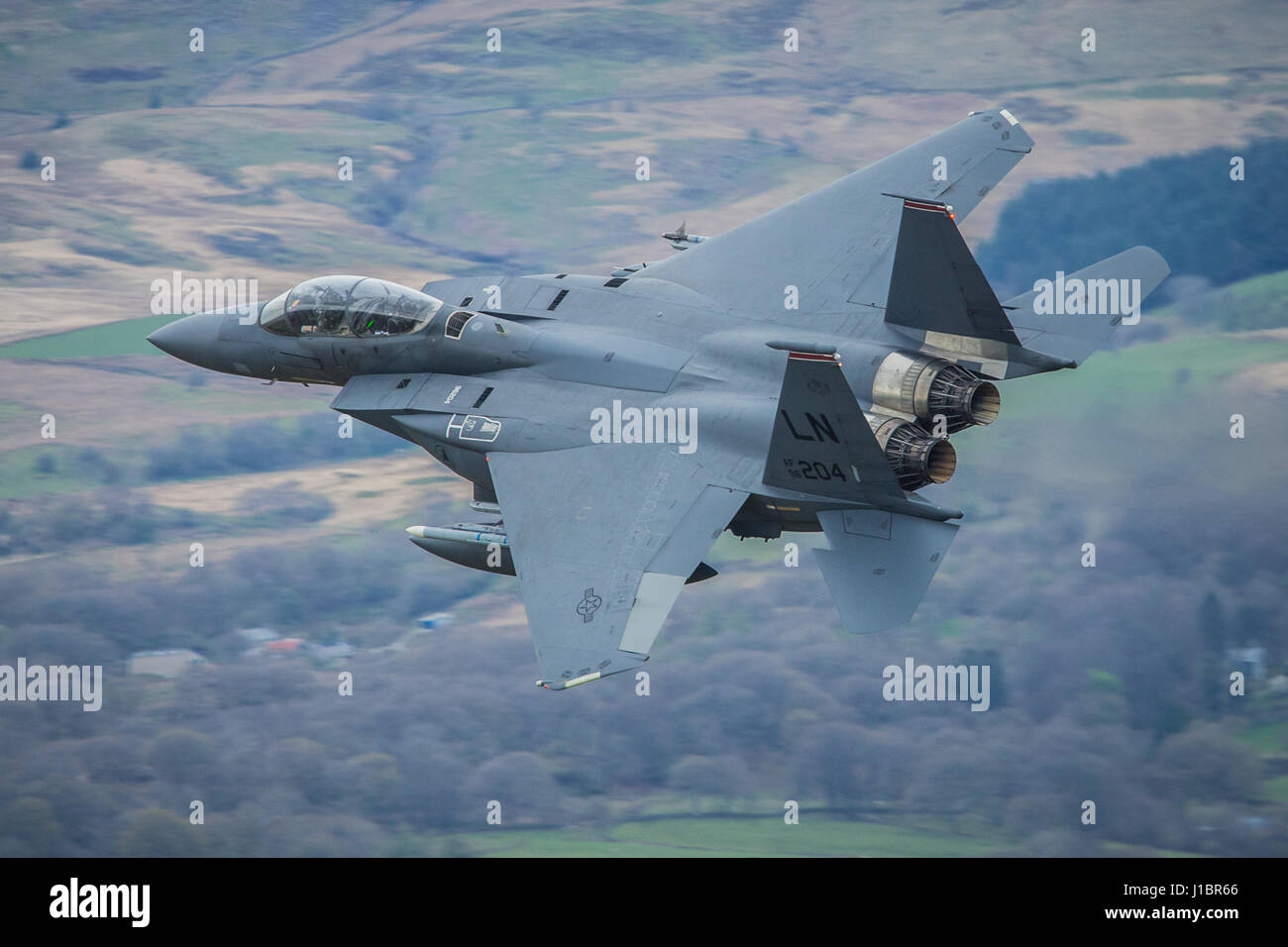 United States Air Force McDonnell Douglas F-15E Strike Eagle low level ...