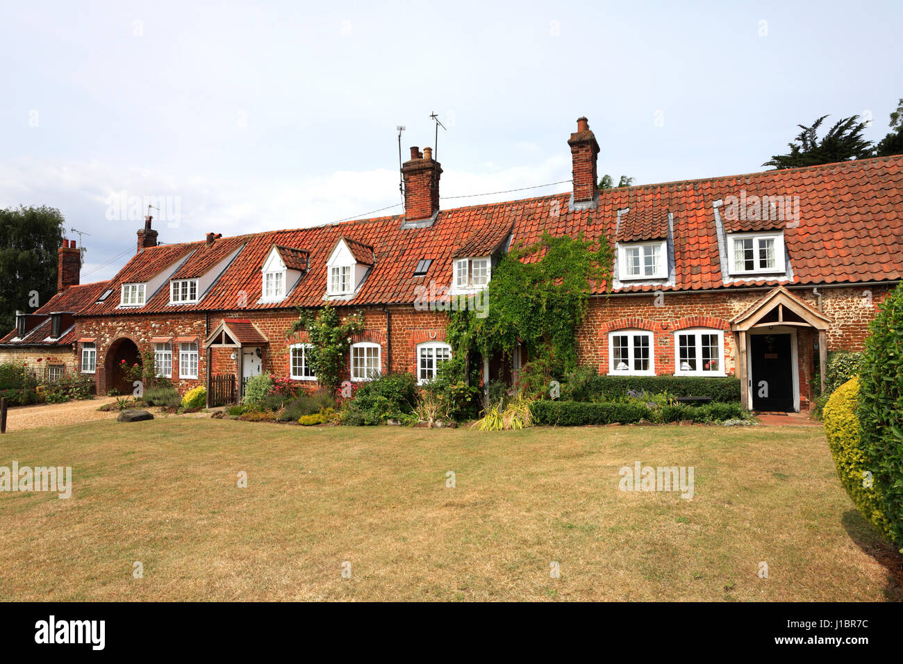 The Almshouses on the village green, Heacham village; North Norfolk