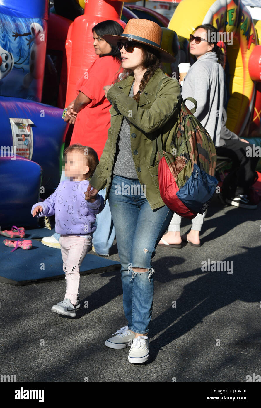 Rachel Bilson and her daughter, Briar Rose Christensen, visiting a
