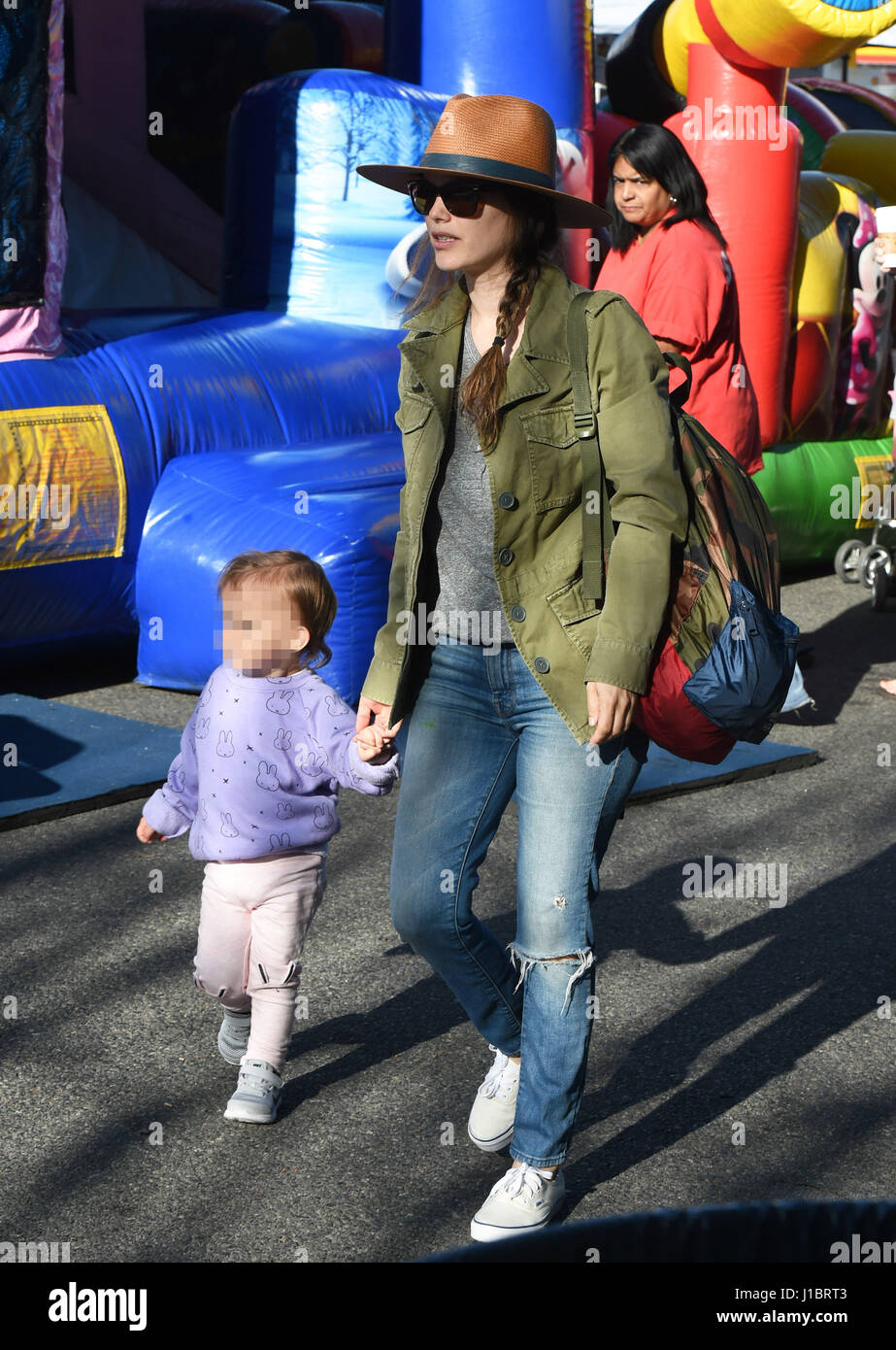 Rachel Bilson and her daughter, Briar Rose Christensen, visiting a
