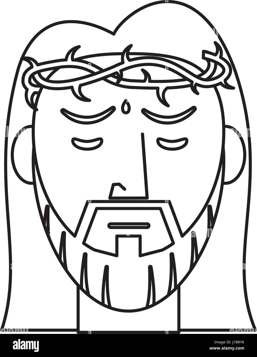 Jesus Christ Crown Of Thorns Outline