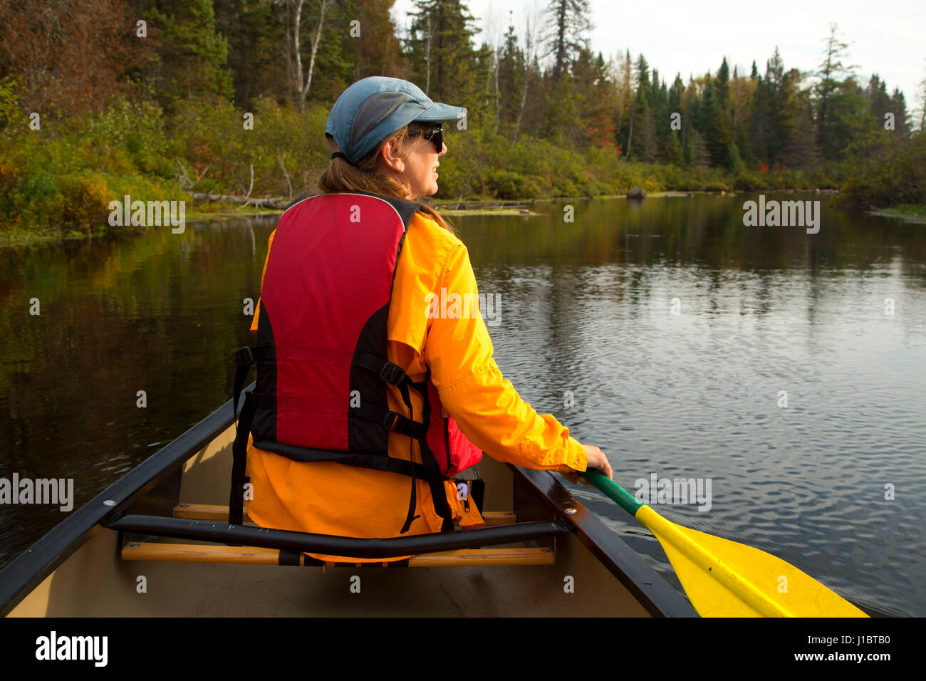 Canoeing the Brule River, Brule River State Forest, Wisconsin Stock