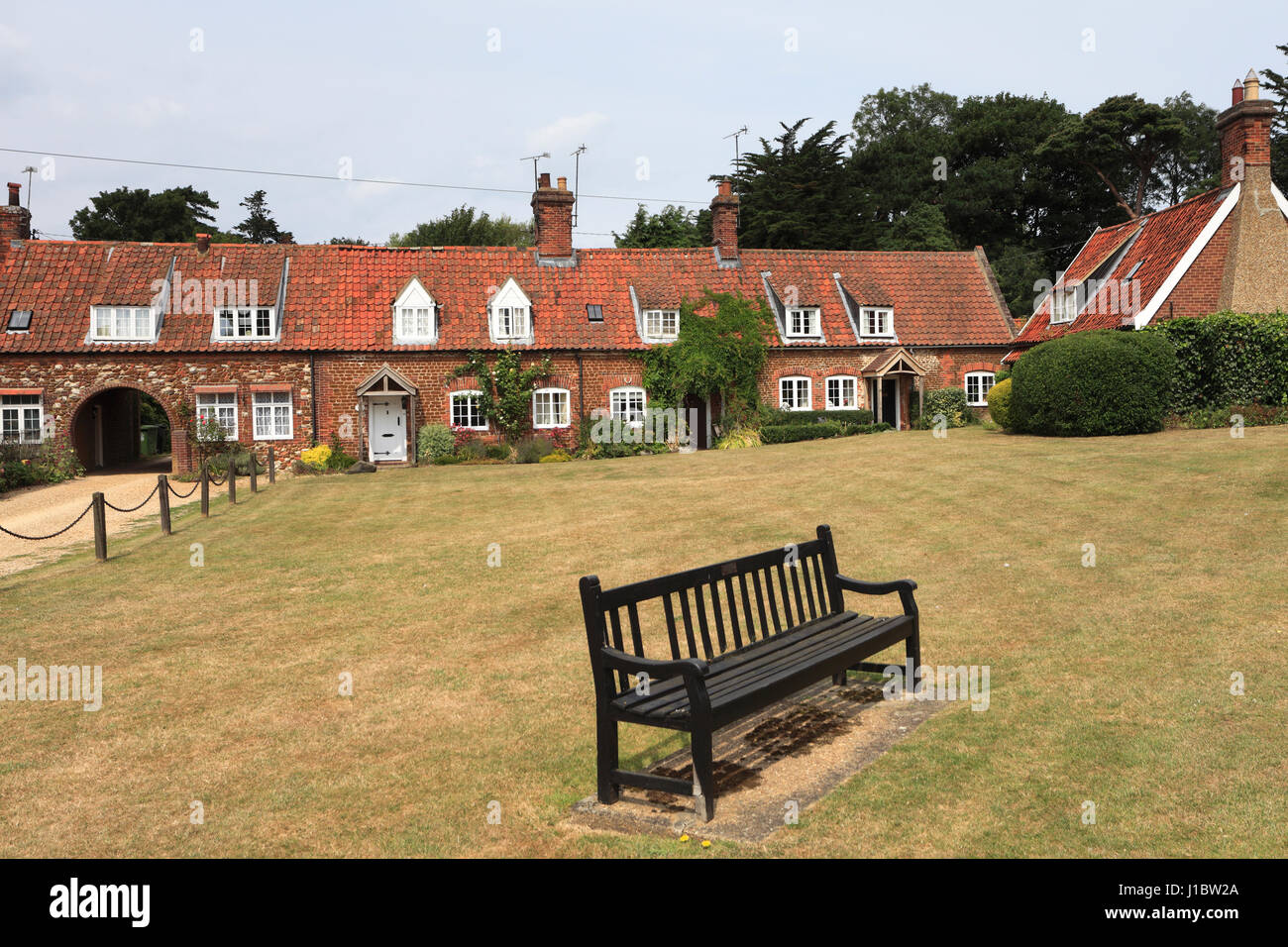 The Almshouses on the village green, Heacham village; North Norfolk