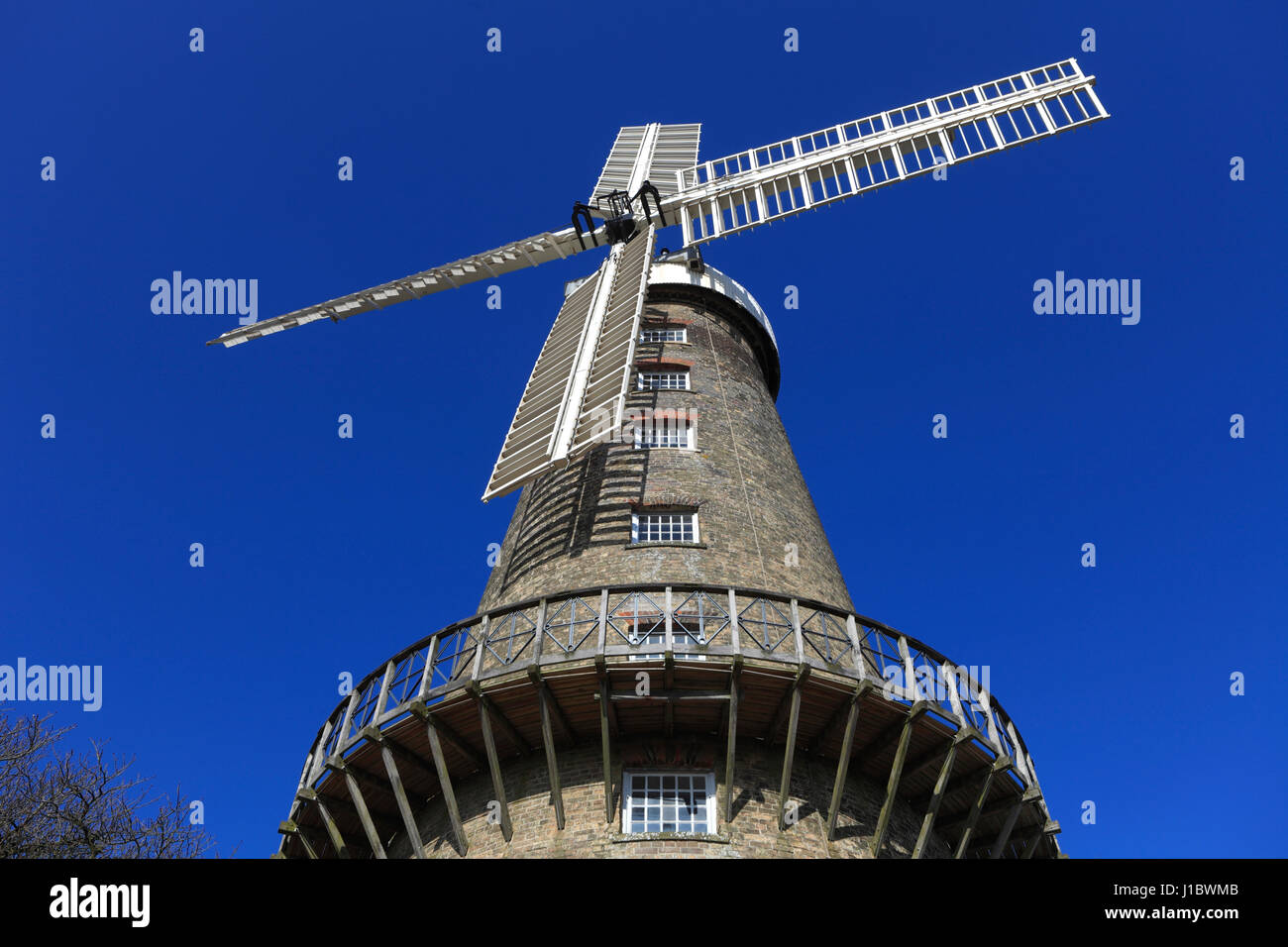 Moulton tower windmill, Moulton village, Lincolnshire, England Stock