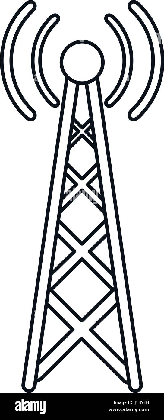 radio antenna transmission mast communication line Stock Vector Image