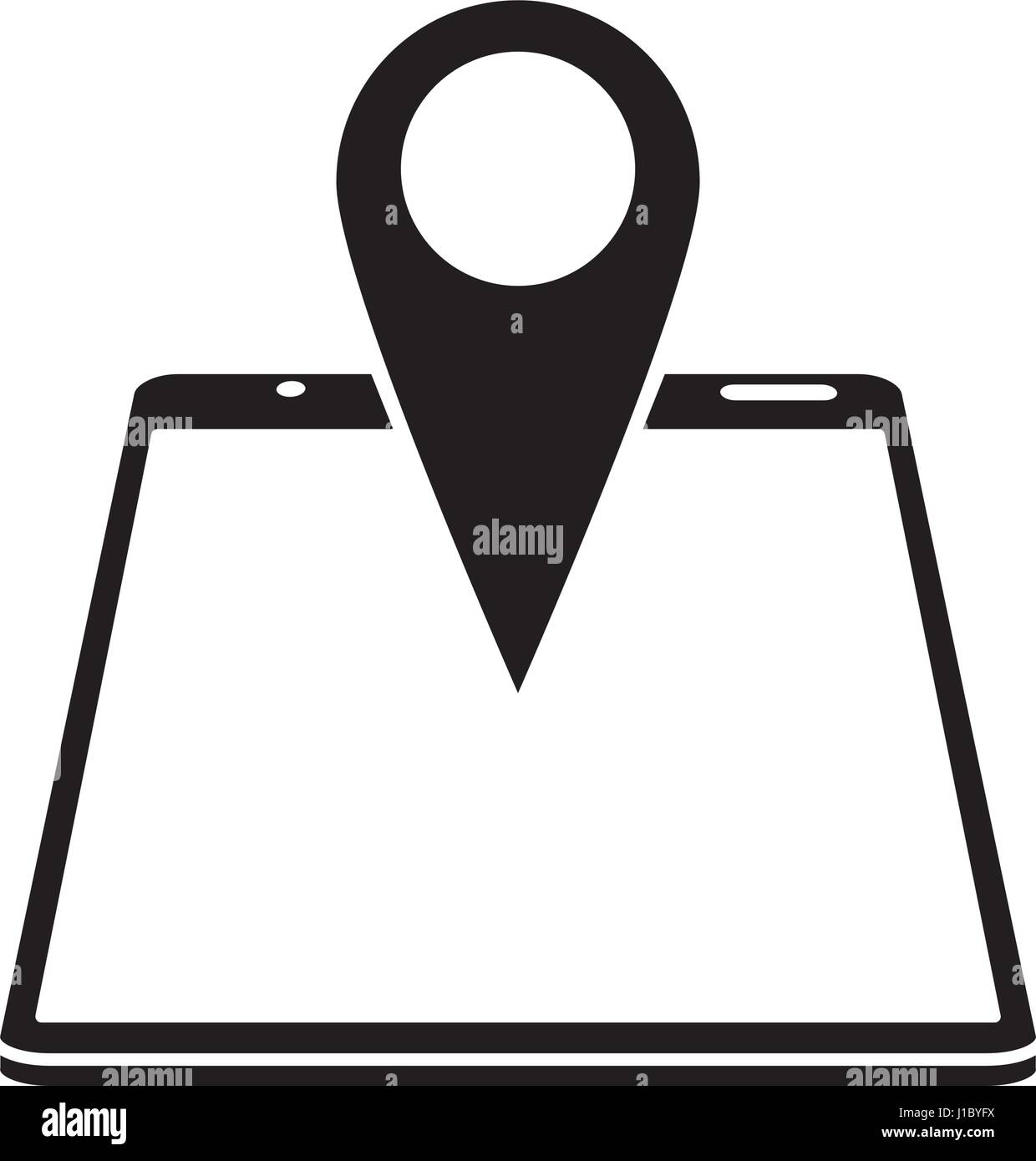 silhouette smartphone pin map location gps Stock Vector Image & Art - Alamy