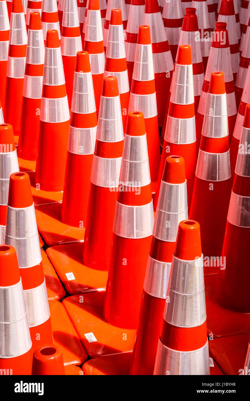 Orange Safety Cones High Resolution Stock Photography and Images Alamy