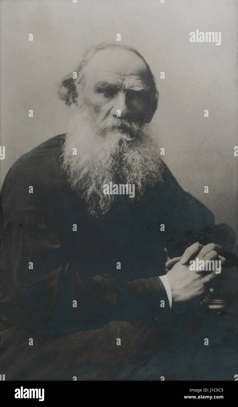Leo Tolstoy (1828-1910), Russian Novelist, Short Story Writer and Playwright, Portrait Stock Photo