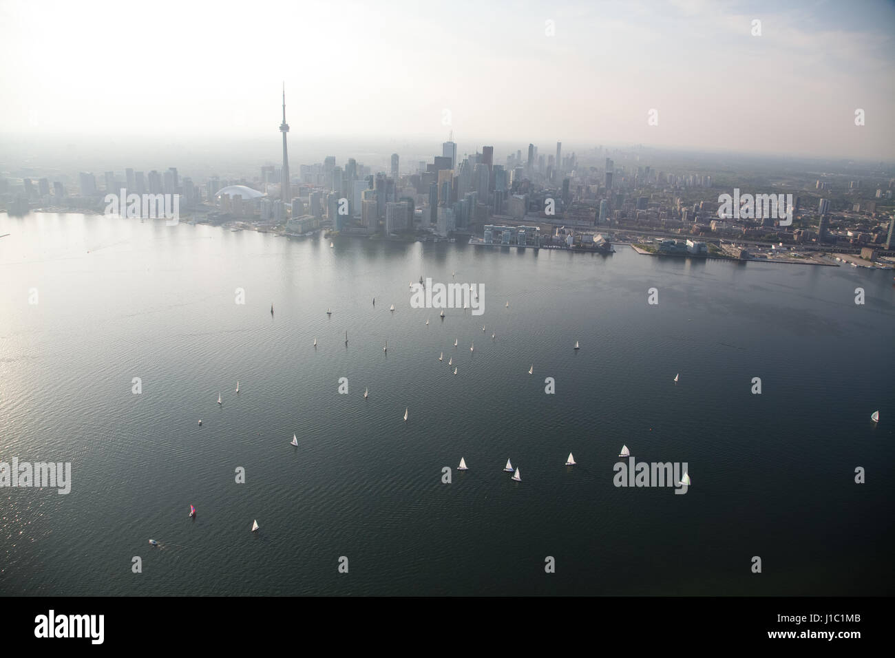 Views of Toronto's downtown core from up above. Stock Photo