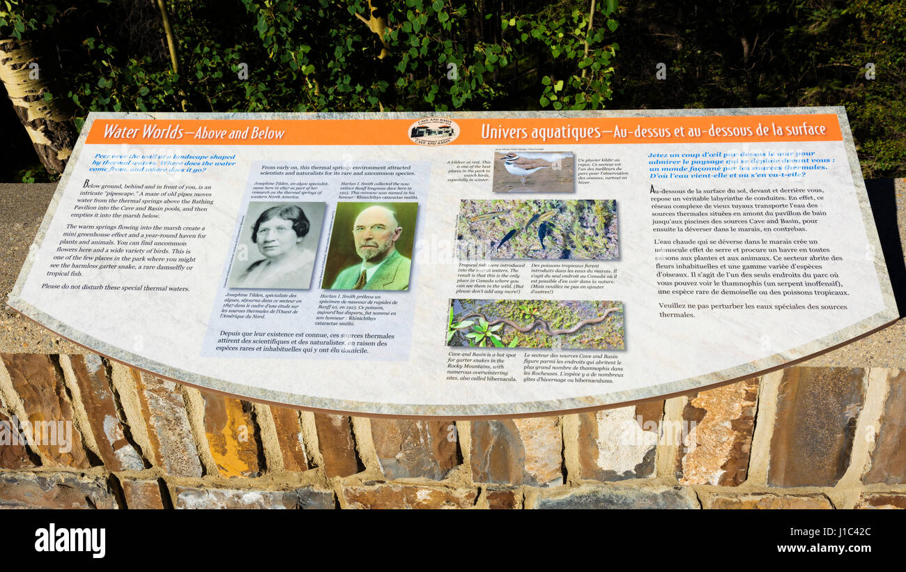 Interpretive display, Cave and Basin National Historic Site, Banff ...