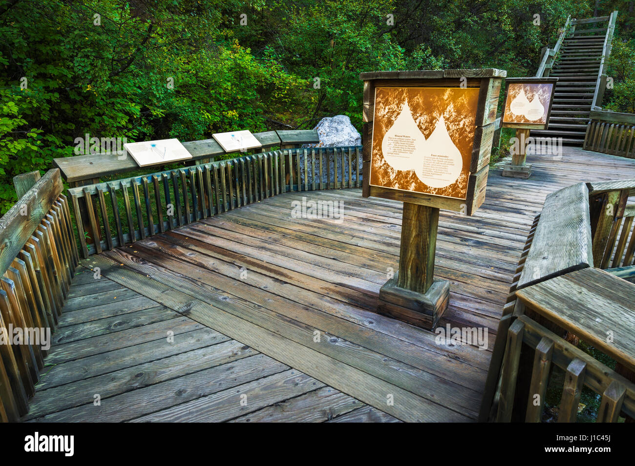 Interpretive boardwalk at Cave and Basin National Historic Site, Banff