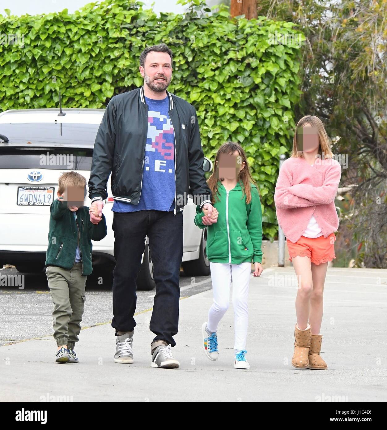 Ben Affleck takes his three children to church Featuring: Ben Affleck ...