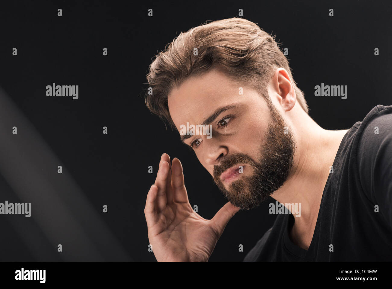 Headache upset young black man hi-res stock photography and images - Alamy