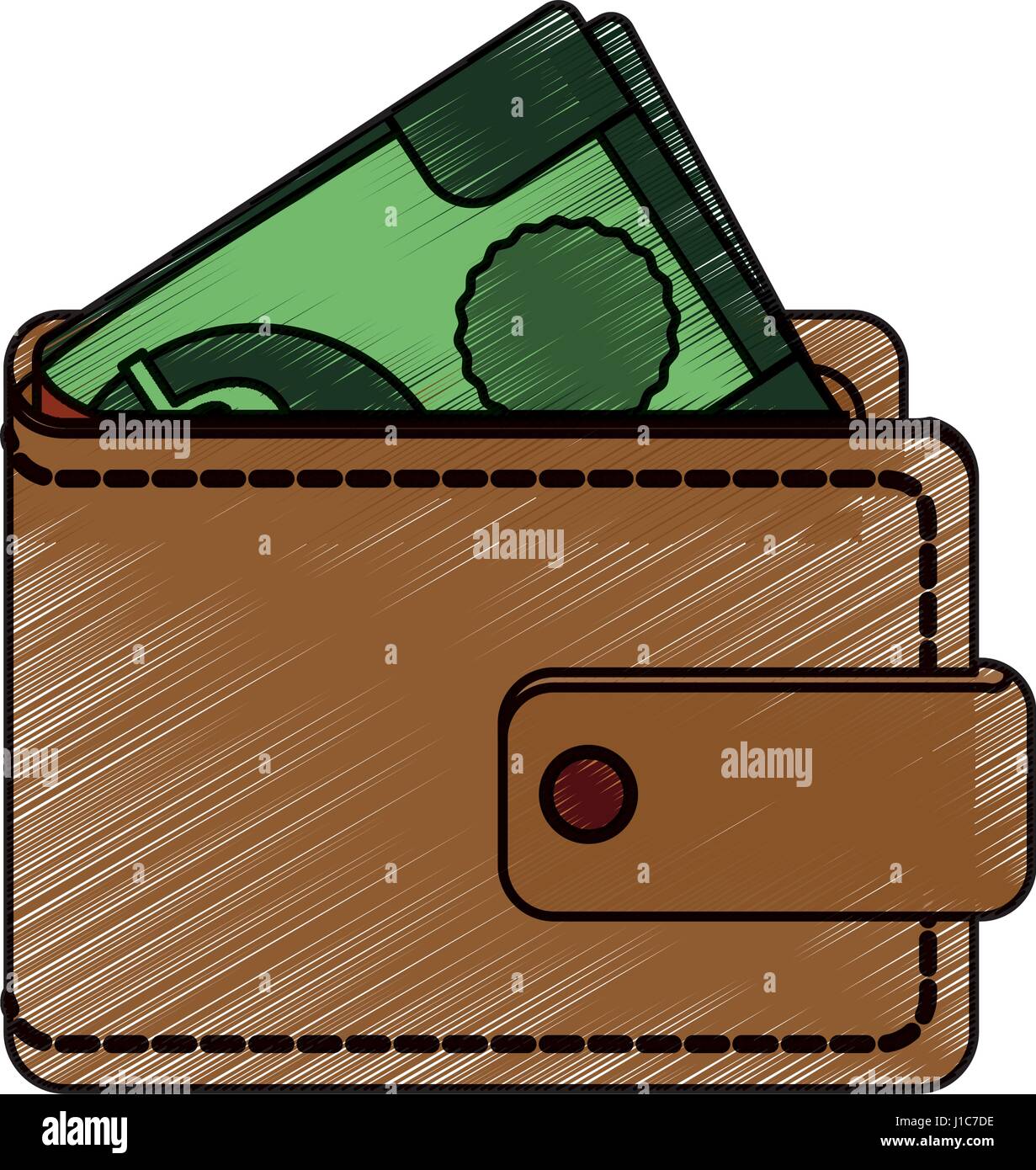 Wallet with money Stock Vector Image & Art - Alamy