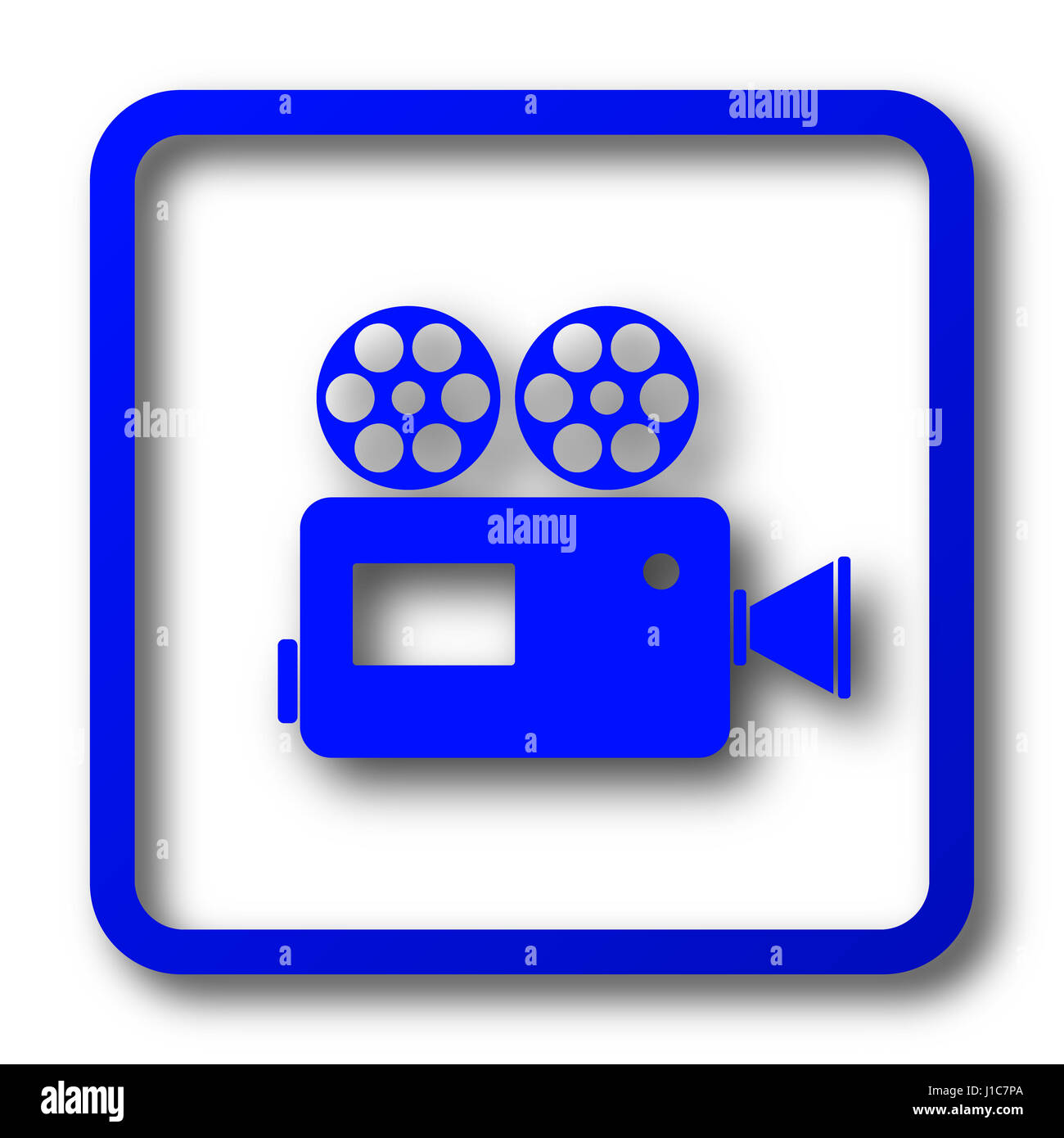 Video camera icon. Video camera website button on white background ...
