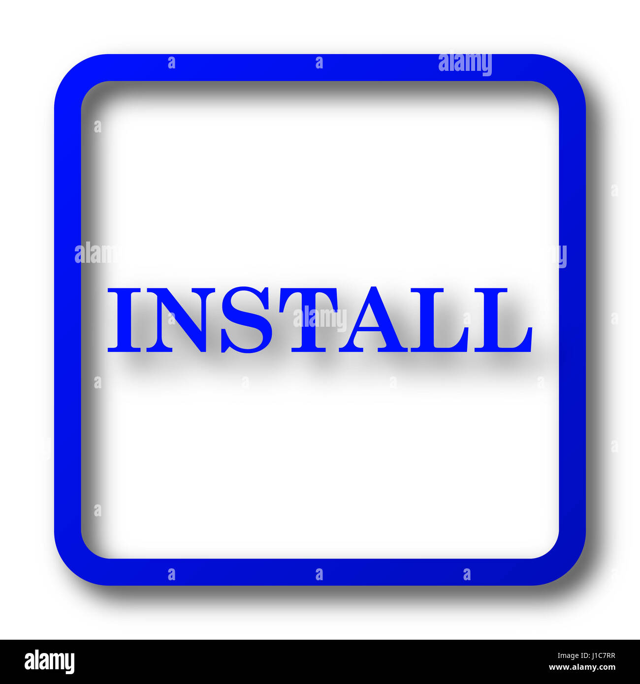 Install icon. Install website button on white background Stock Photo ...