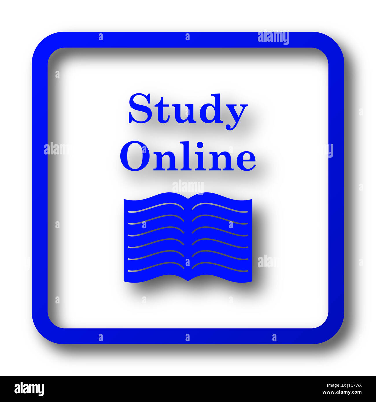 Study online icon. Study online website button on white background ...