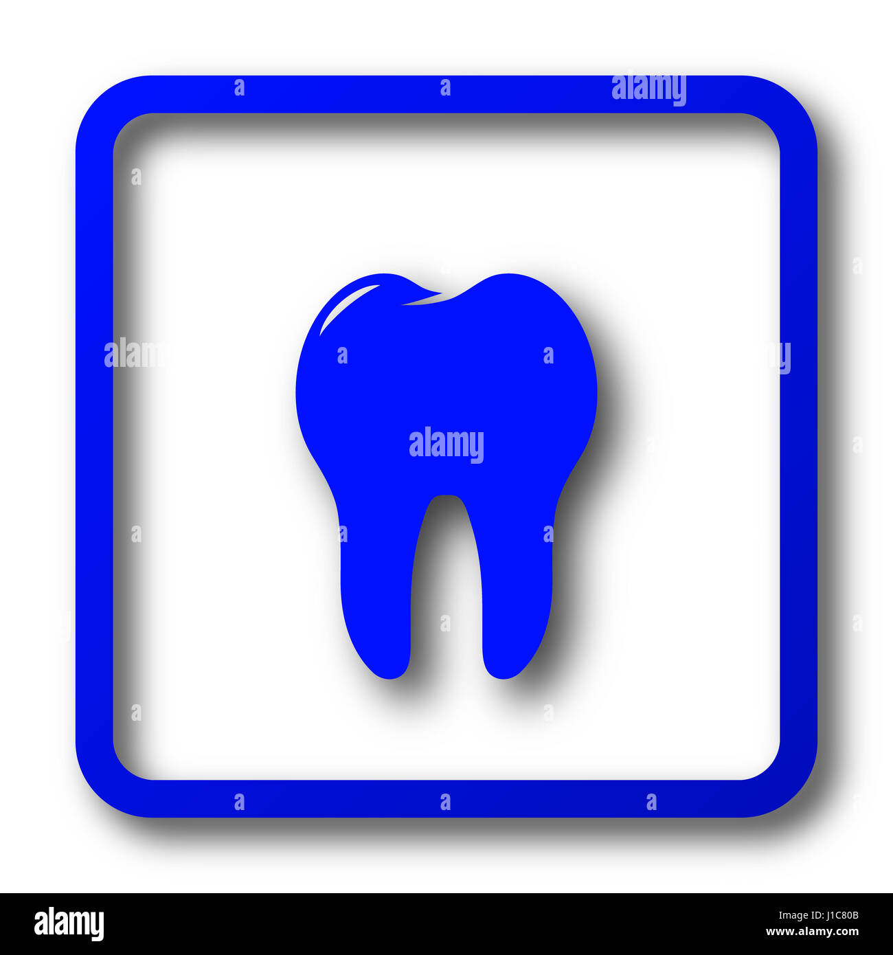 Tooth icon. Tooth website button on white background Stock Photo - Alamy
