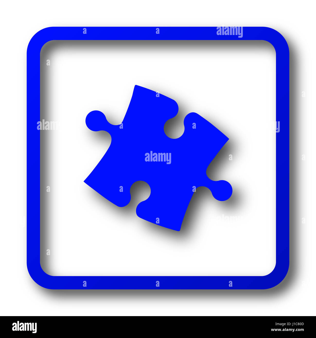 Puzzle piece icon. Puzzle piece website button on white background ...