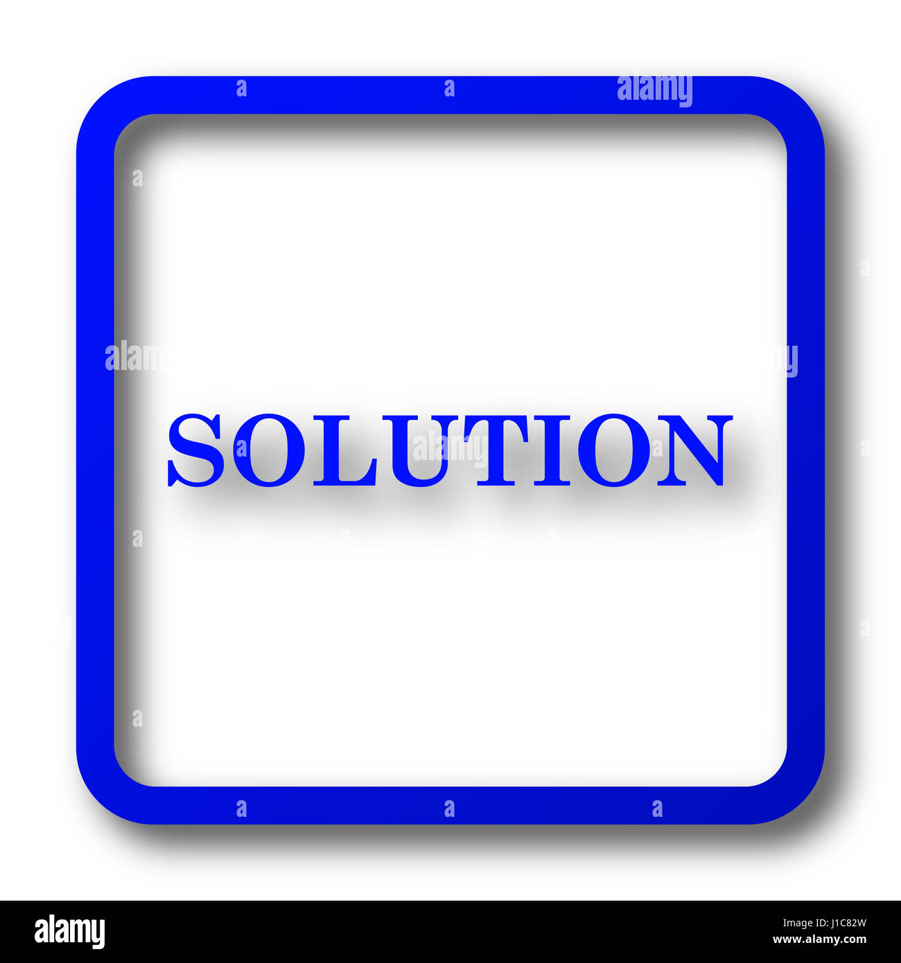 Solution icon. Solution website button on white background Stock Photo ...