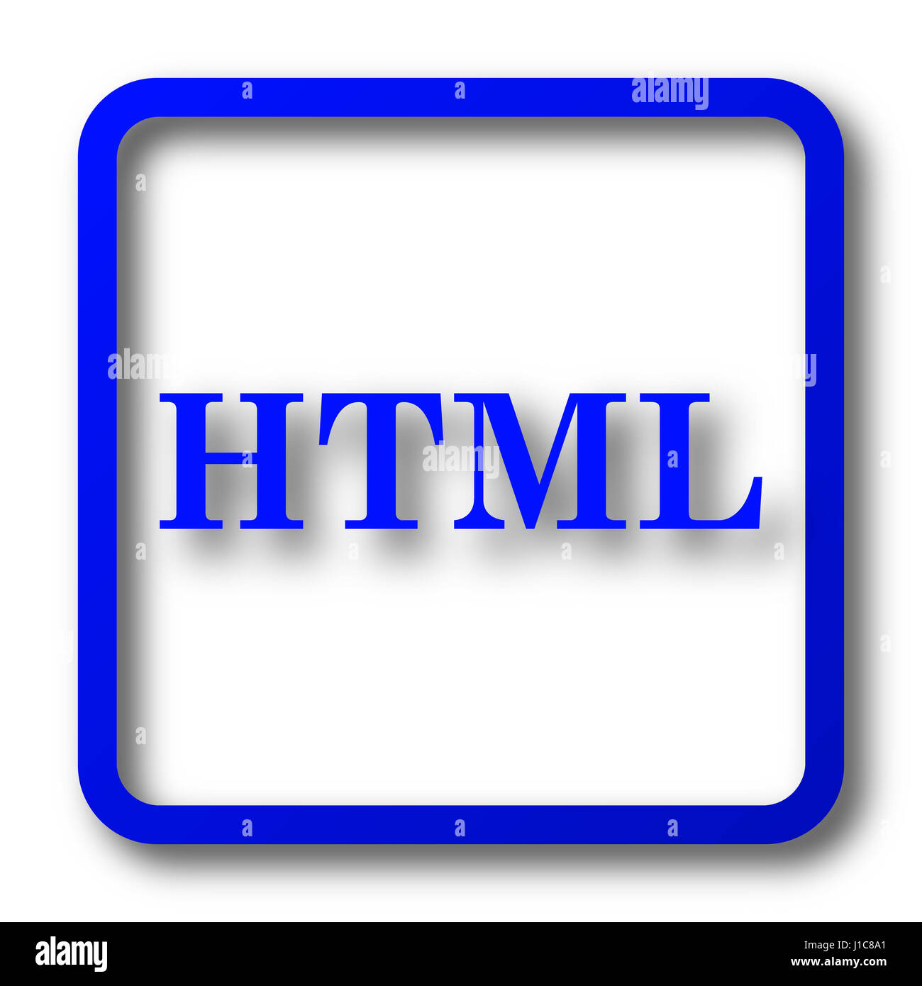 HTML icon. HTML website button on white background Stock Photo - Alamy