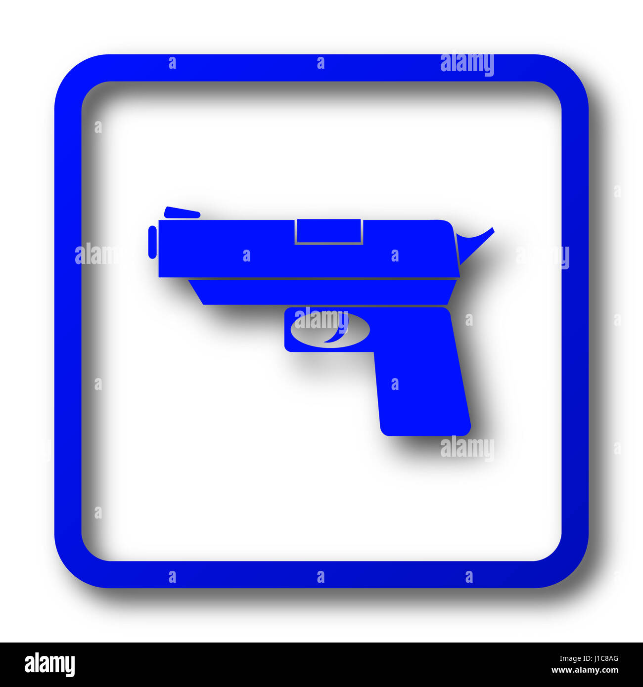 Gun icon. Gun website button on white background Stock Photo - Alamy
