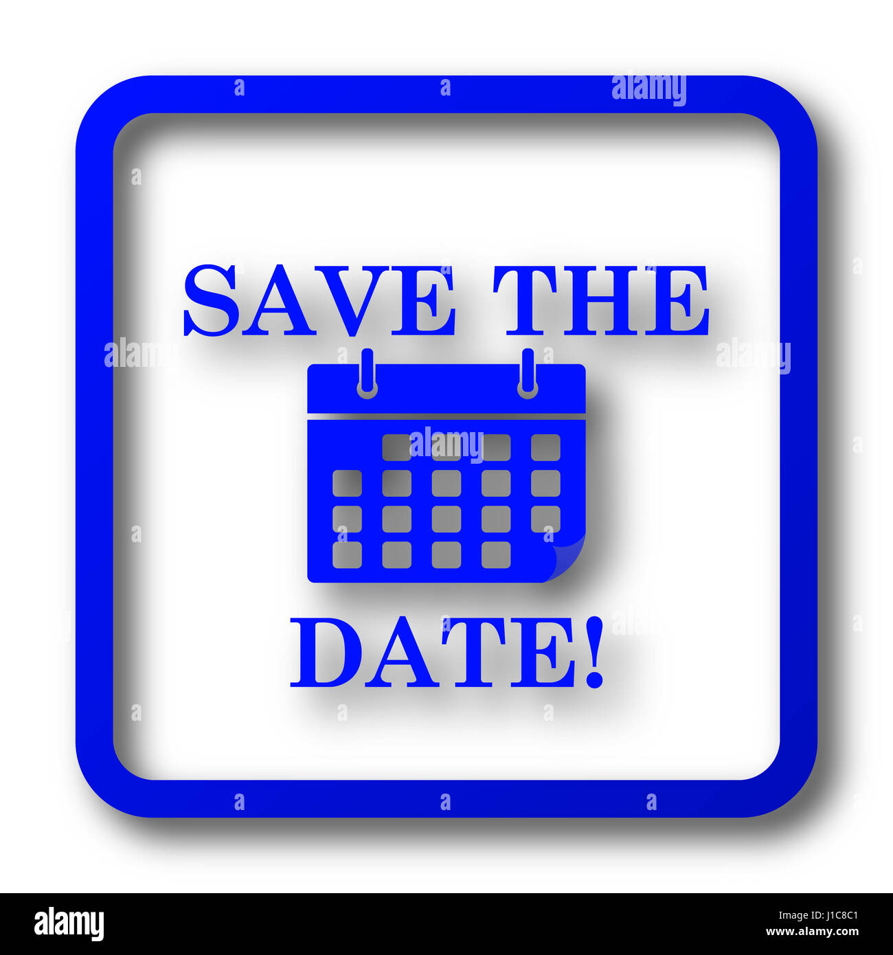 Save the date icon. Save the date website button on white background
