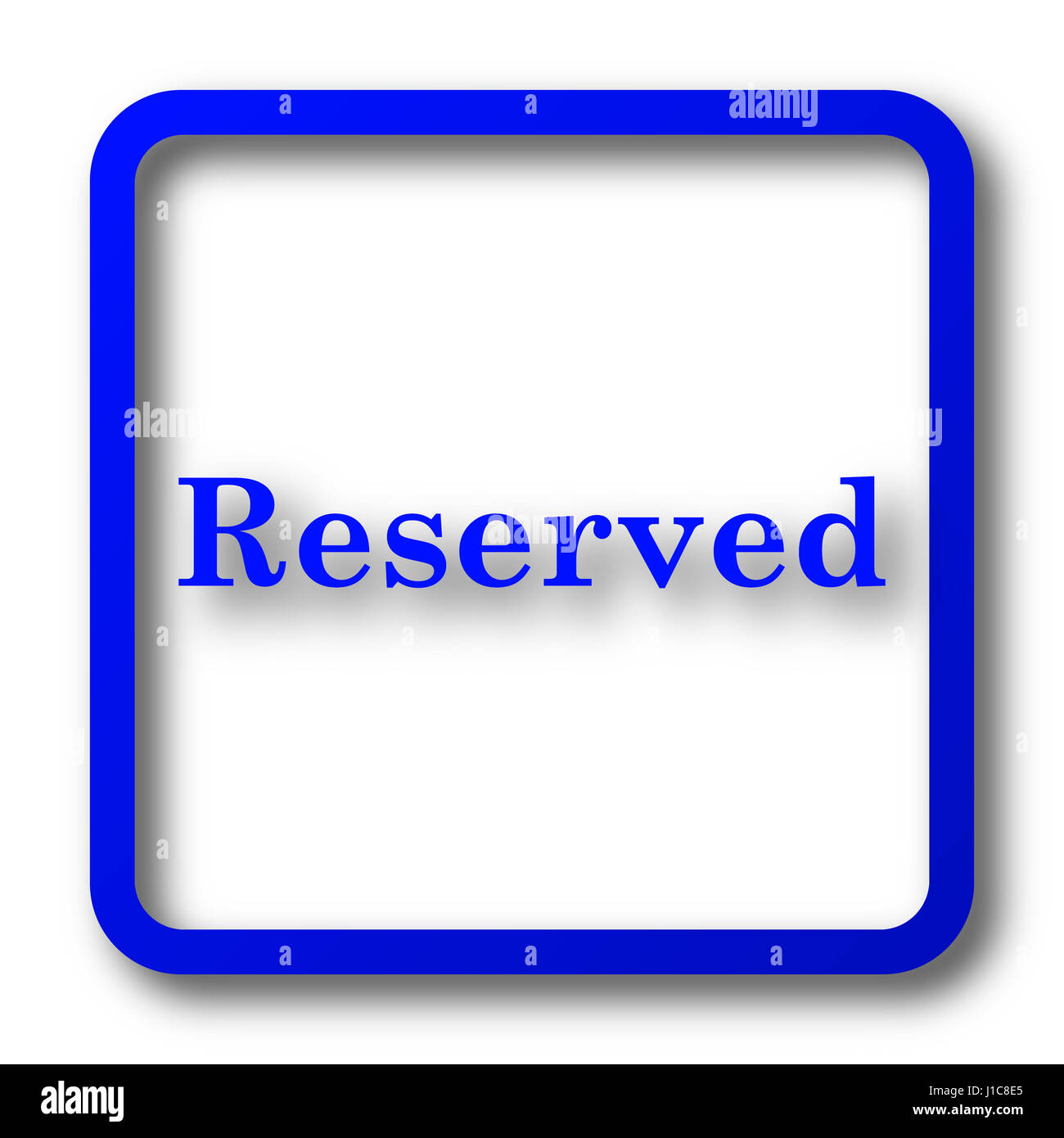Reserved icon. Reserved website button on white background Stock Photo ...