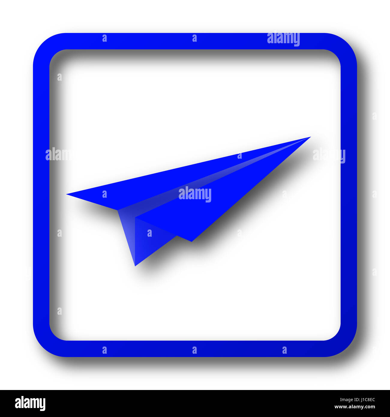 Paper plane icon. Paper plane website button on white background Stock ...