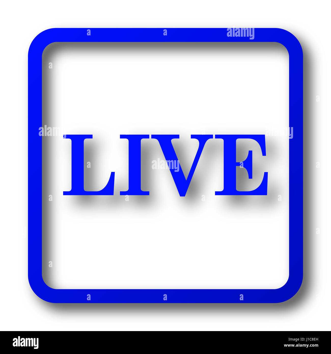 Live icon. Live website button on white background Stock Photo - Alamy