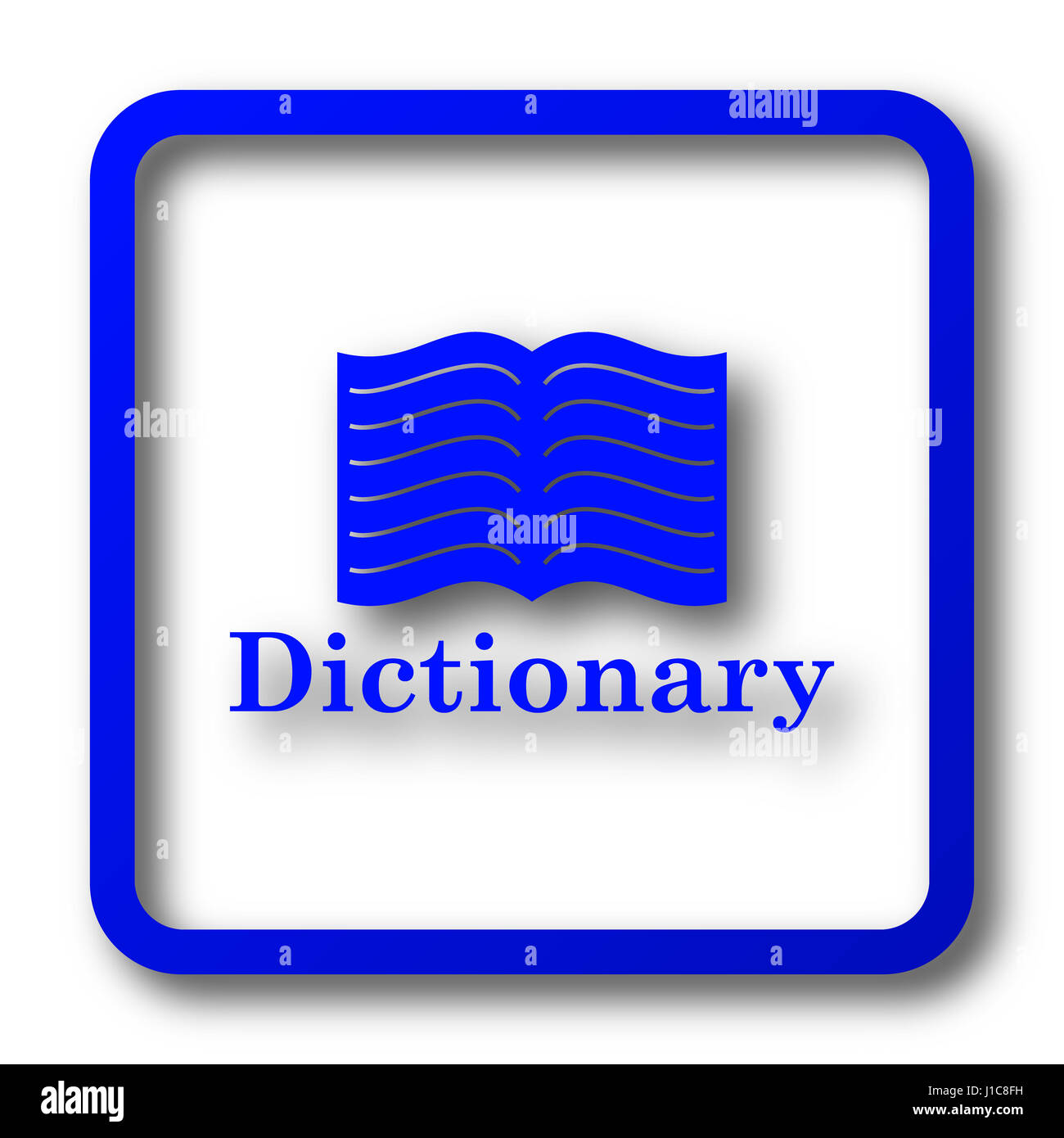 Dictionary icon. Dictionary website button on white background Stock ...