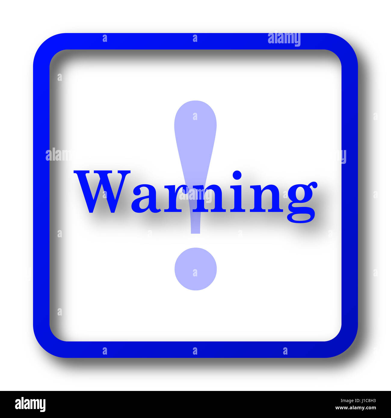 Warning icon. Warning website button on white background Stock Photo ...