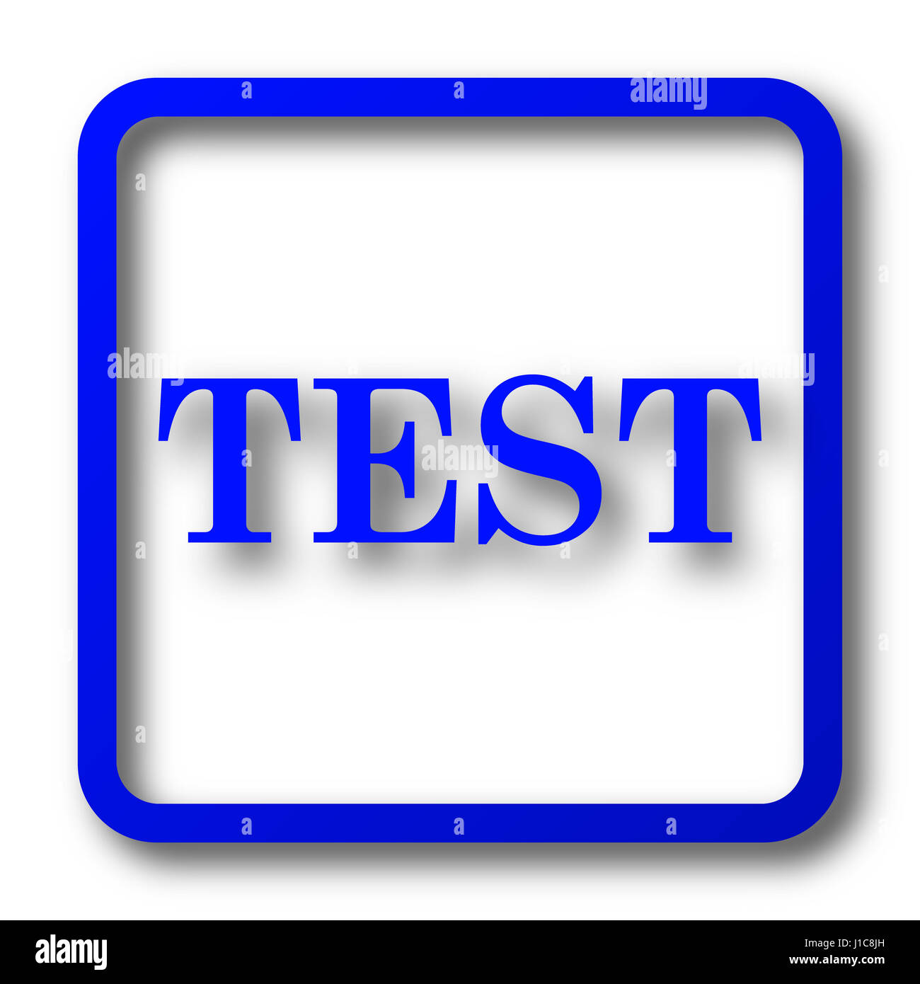 Test icon. Test website button on white background Stock Photo - Alamy