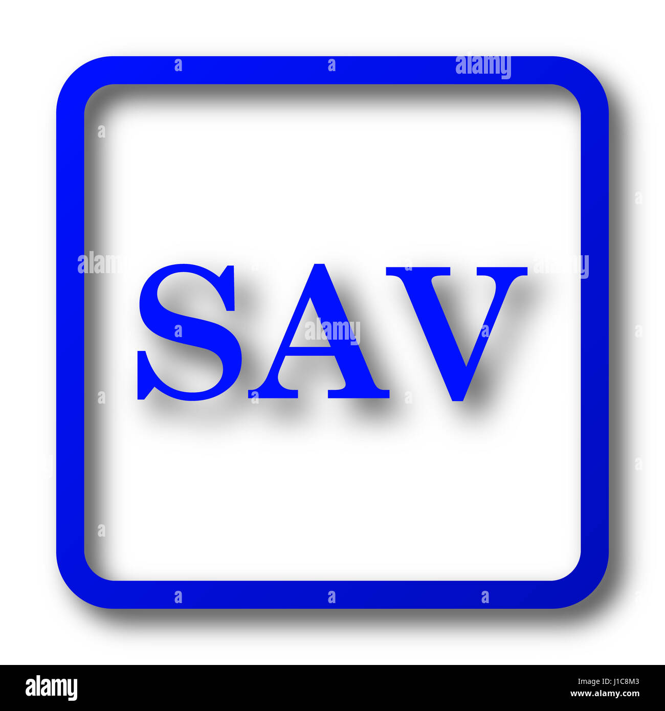 SAV icon. SAV website button on white background. Stock Photo
