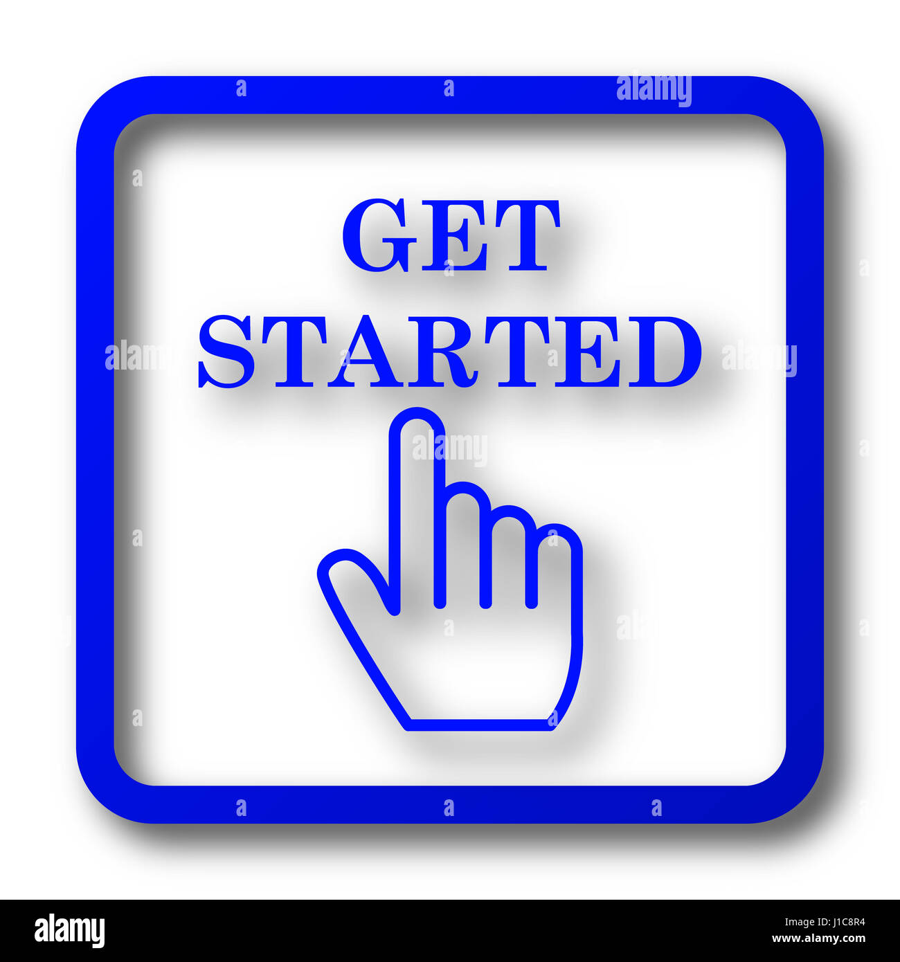 Get started icon. Get started website button on white background Stock ...