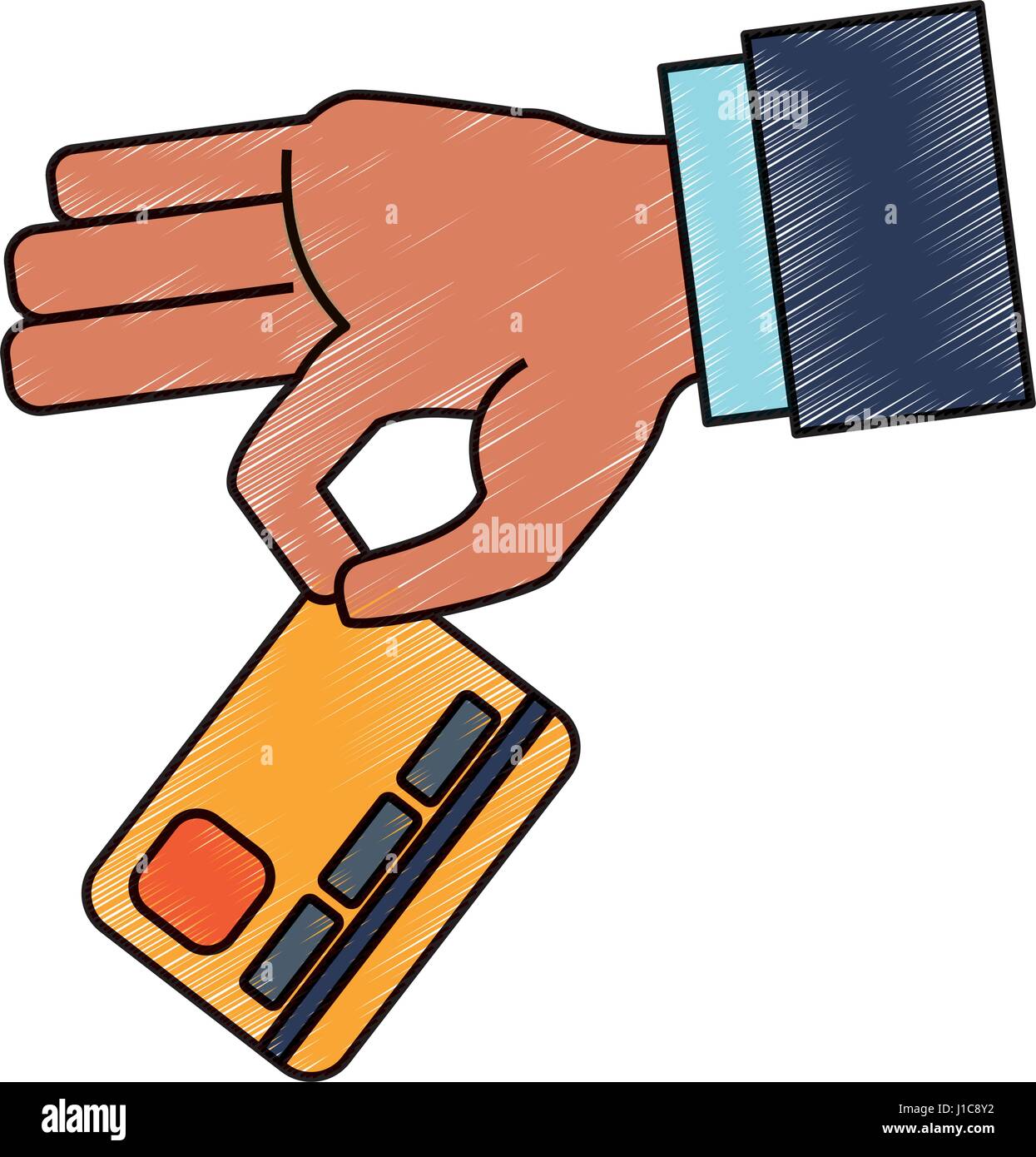 Hand draw payment credit card hi-res stock photography and images - Alamy