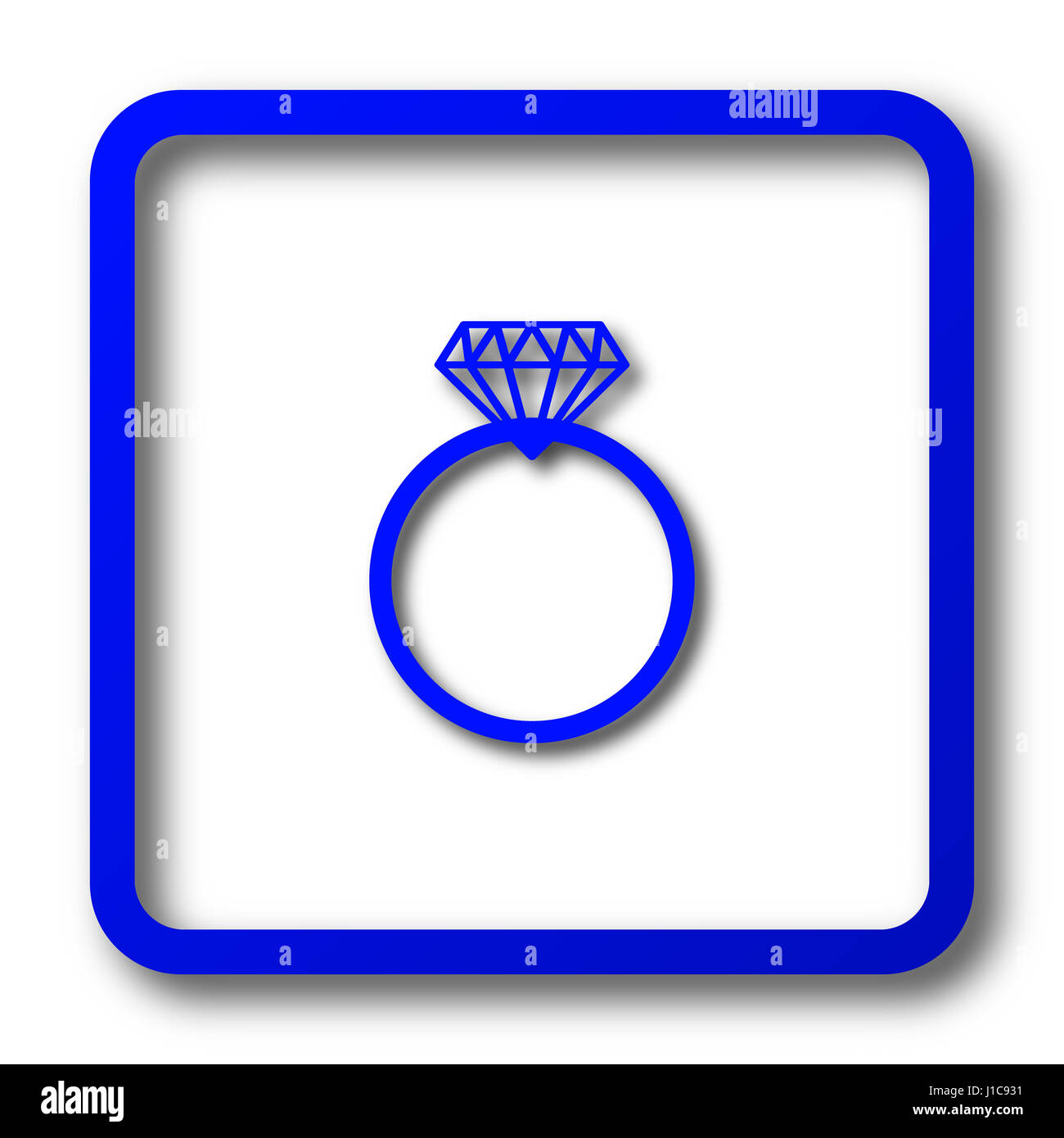 Diamond ring icon. Diamond ring website button on white background ...