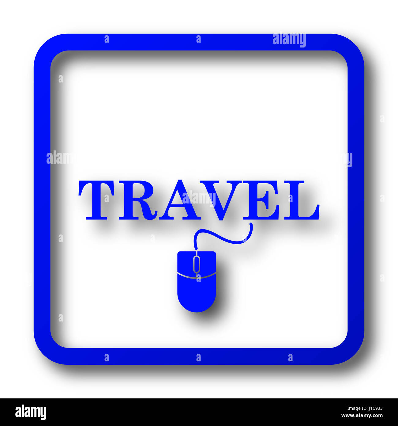 Travel icon. Travel website button on white background Stock Photo - Alamy