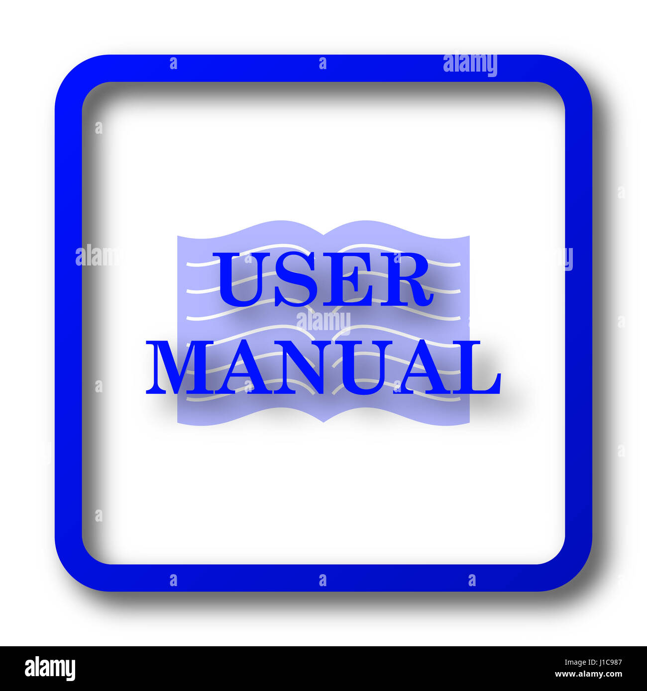 User manual icon. User manual website button on white background Stock ...