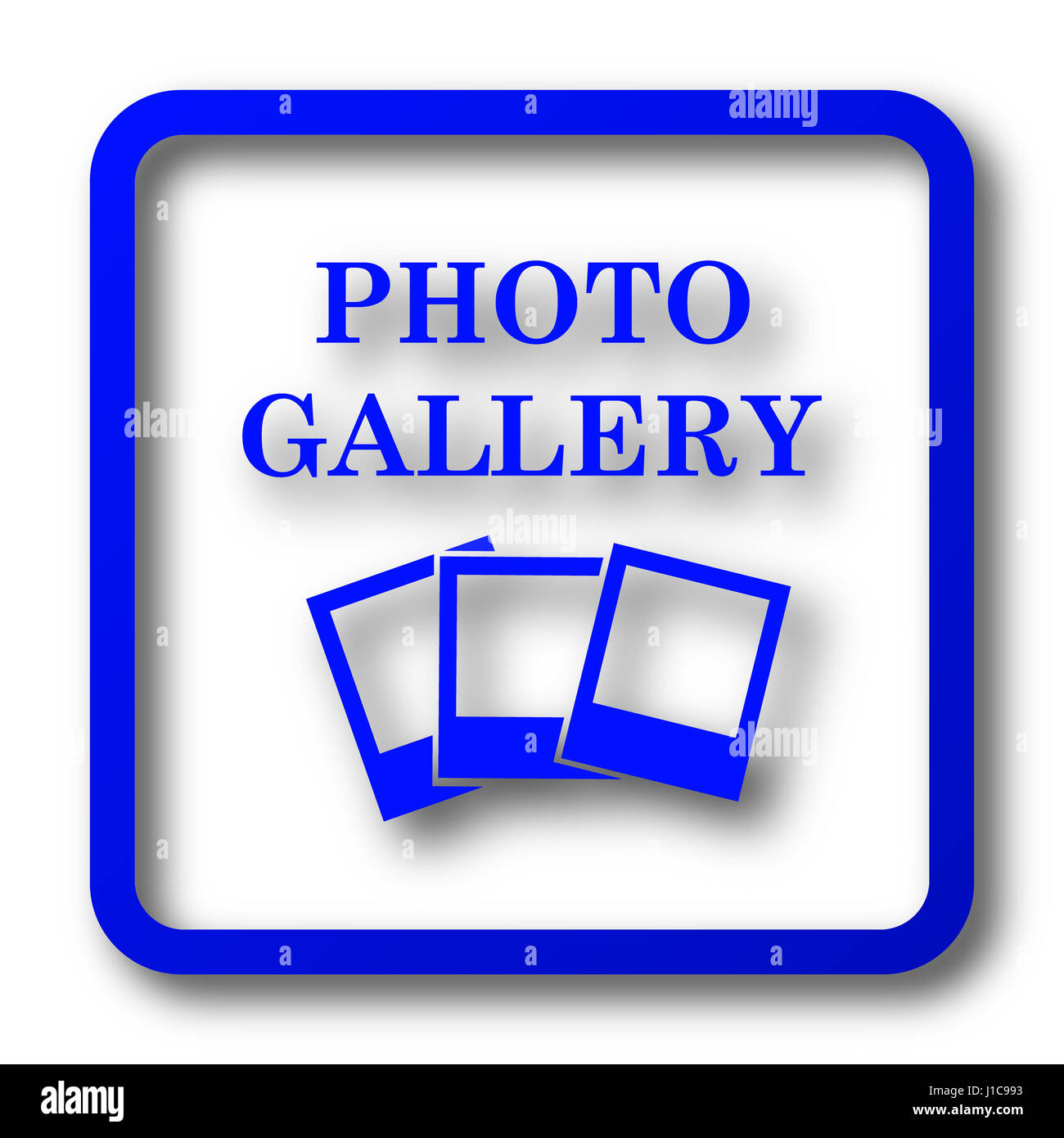 Photo gallery icon. Photo gallery website button on white background ...